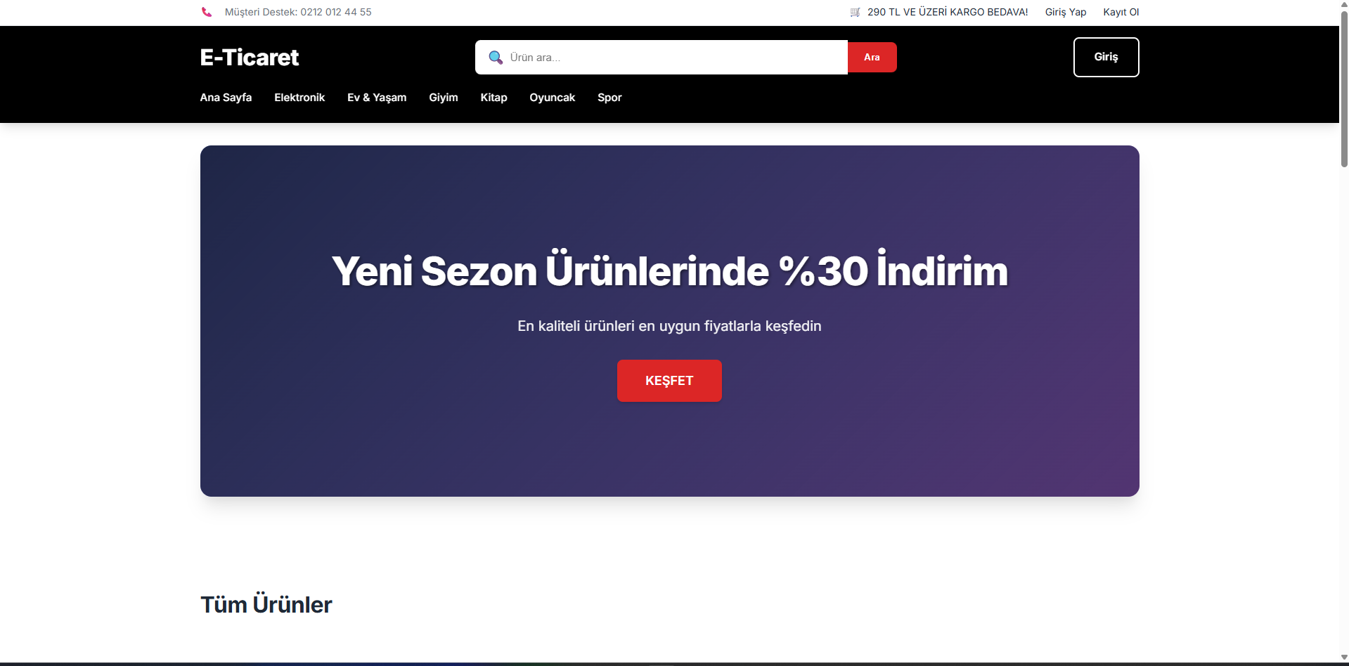 Modern E-Ticaret Platformu