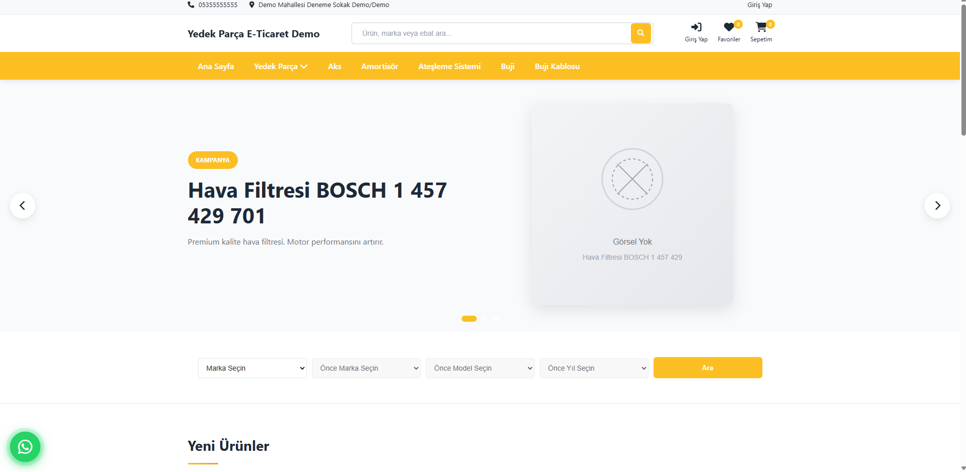 Yedek Parça E-Ticaret Sistemi